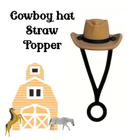 Cowgirl/Cowboy Hat Straw Caps for Stanley/Yeti Cups, 30/40 oz., Fits 10m… - Picture 1 of 9